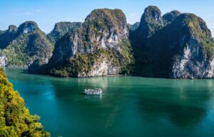 Bai Tho Junks overnight cruise sailing through Halong Bay