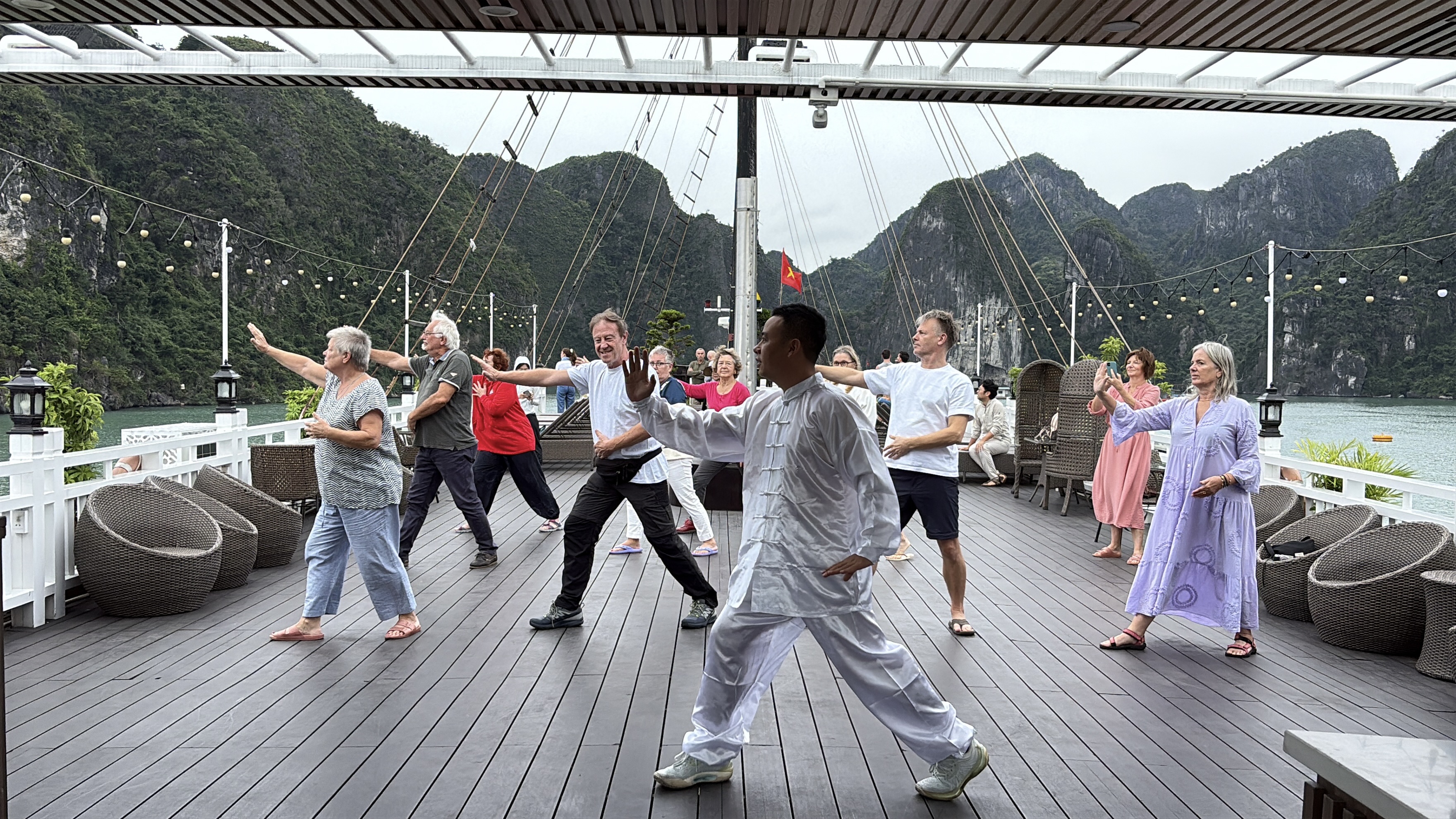 Morning Tai Chi on the Sundeck